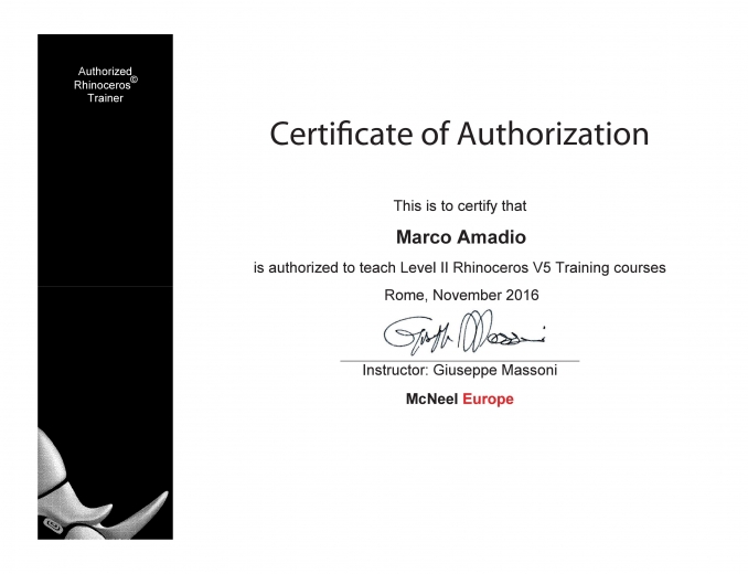 ART Rhino certificated - Marco Amadio